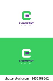 E letter company logo template.