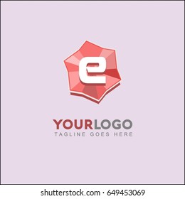 e Letter Creative Floral Logo, Rose Flower Red, beauty and fashion logo