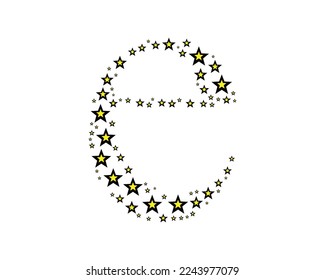 e letra diseño de estrellas de logotipo creativo
plantilla de vector