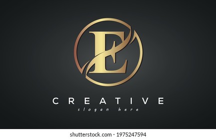 E letter creative luxury logo vector