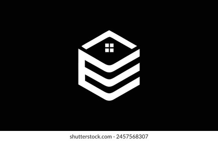 E letter creative real estate vector logo design.