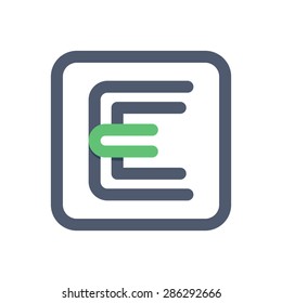 E letter crossing lines logo, vector element for your design

