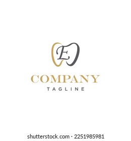 E Letter Dental Elegant Vector logo icon vector Template.eps