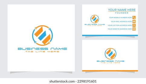 E-Letter-Design-Konzept - Technologie, Vektorlogo 