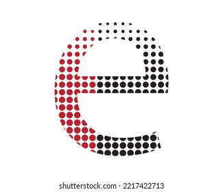 e letter doted logo design template
