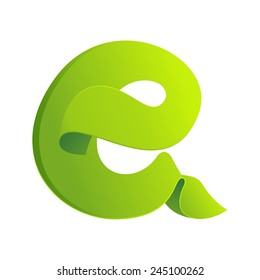 E letter eco logo, volume icon 