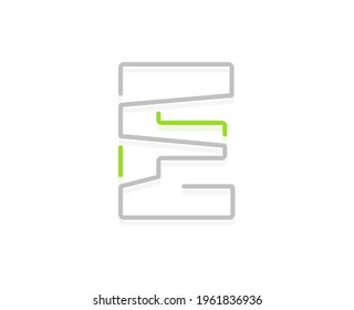 E letter ecology logo. Vector font for bio posters, spa emblem, vegan, herbal and botanical cards etc.    