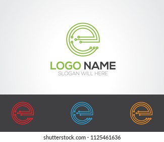 E Letter Electric logo template vector illustration