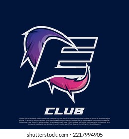 E Letter Esport gamer logo editable text effect, rgb and neon text style, badge logo esport
