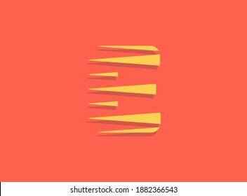 E letter fast, speed motion logo. Sport style futuristic obliques design useful for delivery posters, industrial, racing identify and more