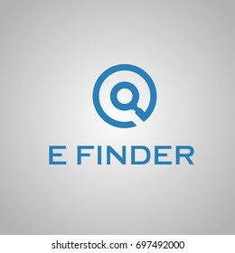 e letter finder vector logo template