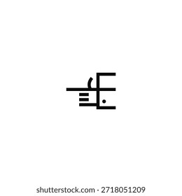 Ideia do logotipo do dedo indicador da letra E.