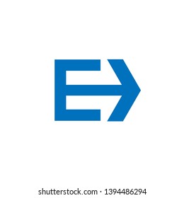E letter forward next logo icon vector