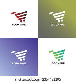 E letter Free vector set of e-commerce logo templates	