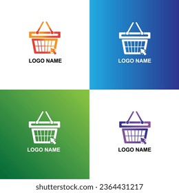 E letter Free vector set of e-commerce logo templates	