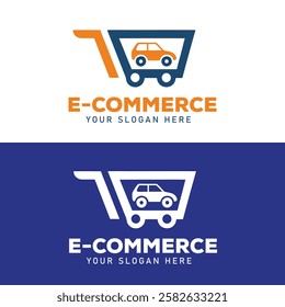 E letter Free vector set of e-commerce logo templates