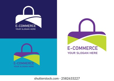 E letter Free vector set of e-commerce logo templates