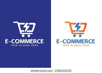 E letter Free vector set of e-commerce logo templates