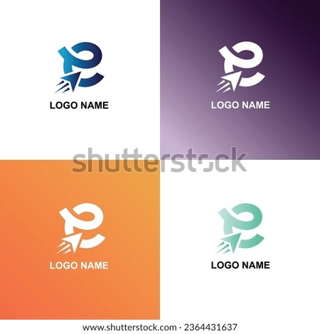 E letter Free vector set of e-commerce logo templates	