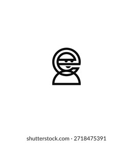 La letra de la cara del personaje divertido logo idea.
