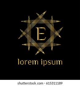 E letter geometric vector logo design template