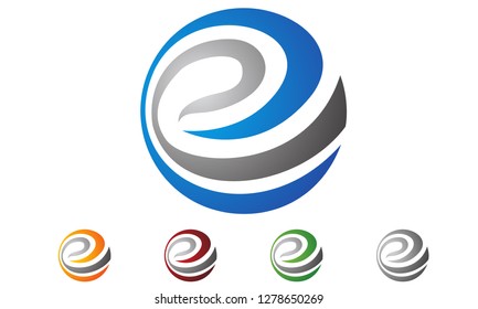 E letter global logo with ring sphere and digital modern vector logo design,logo for business, global technology