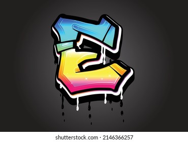 E Letter Graffiti Dripping alphabet font