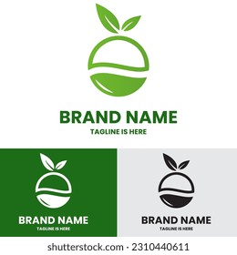 E letter Green Leaf logo Design	