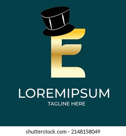 E letter with hat logo vector template