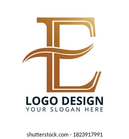 E Letra diseño de logotipo profesional alto