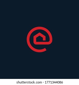 e letter home icon logo vector