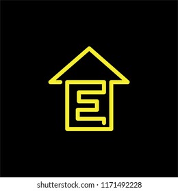 E letter and home vector icon
