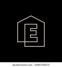 E Letter House Monogram Home mortgage architect architecture logo vector icon illustration