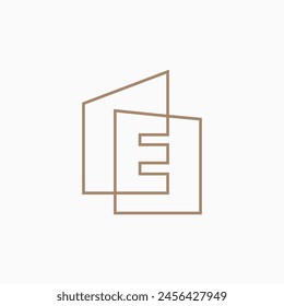 e Letter House Monogram Home mortgage architect architecture logo vector icon illustration