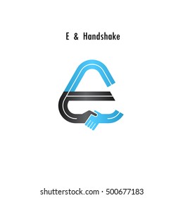 E- letter icon abstract logo design vector template.Business offer,partnership icon.Vector illustration
