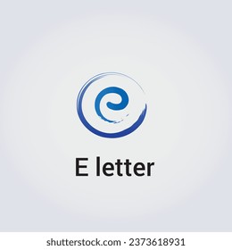 E Letter Icon Design Single Isolated Logo Design Brand Corporate Identity Various Colors Editable Template Vector Monogram Emblem Illustration Branding on Light Gradient Background