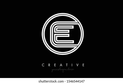 E Letter Icon Logo Design With Monogram Creative Look. Letter Circle Line Design Vector Illustration.