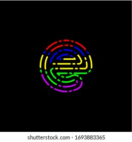 Icono de letra E con alguna plantilla de diseño vectorial de elemento
