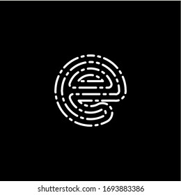 Icono de letra E con alguna plantilla de diseño vectorial de elemento