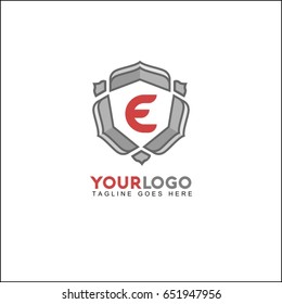 E letter identity design. Luxury Logo template in vector for Restaurant, Royalty, Boutique, Cafe, Hotel, Heraldic, Jewelry, Fashion and other vector illustration