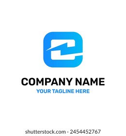 E Letter Initial Electric Power Logo Vector Abstract Illustration Icon Design Template Element 