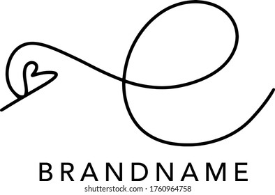 E Letter Initial Logo Design, Vector Template
