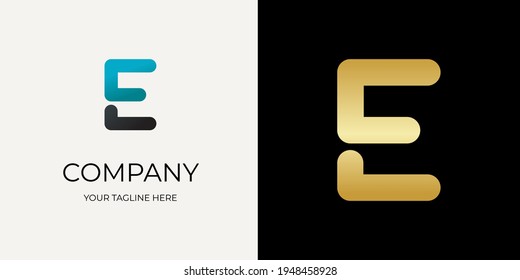 E Letter Initial Logo Design Template Isolated On White Background
