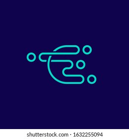 E letter initial logo in outline style.