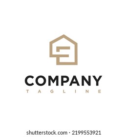 E Letter initial Real Estate, architecture, construction Logo. 
Elegant template vector modern creative unique icon.