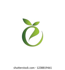 e letter with leaf logo letter design