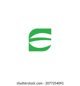 E Letter Leaf Logo Design Template 