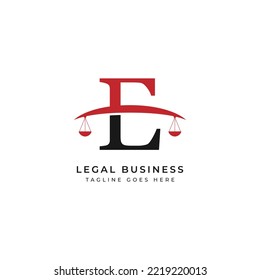 E Letter Legal Business Logo, Law and Attorney logo in alphabet with  letter E