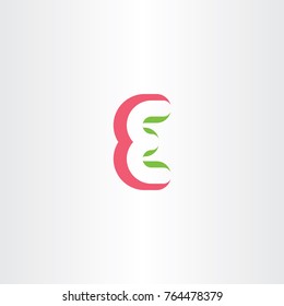 e letter light red green logo vector design