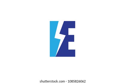 E letter with Lighting Bolt Logo Design